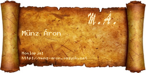Münz Áron névjegykártya